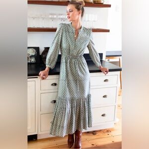 Emerson Fry Frances Sage Floral Long Sleeve Dress size small